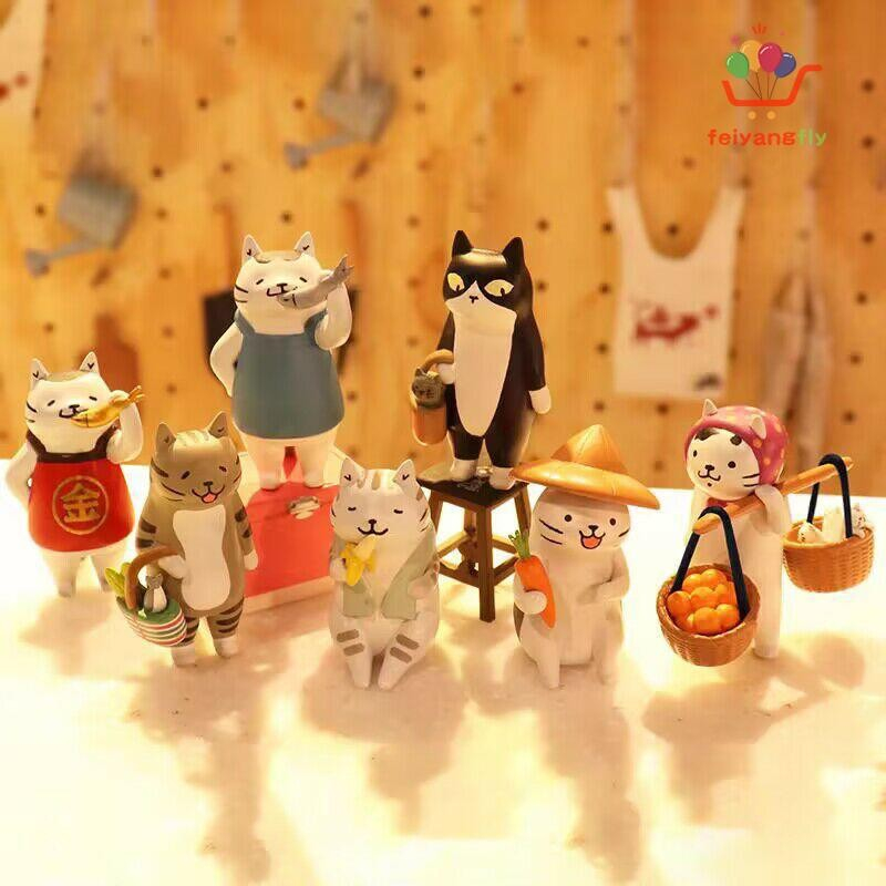 [OB] Ms Cat กล่องตาบอดรูปของเล่นลูกแมวตุ๊กตา Meow Market กระเป๋าตาบอดตกแต่งเด็กคริสต์มาสของขวัญปีใหม่ TH