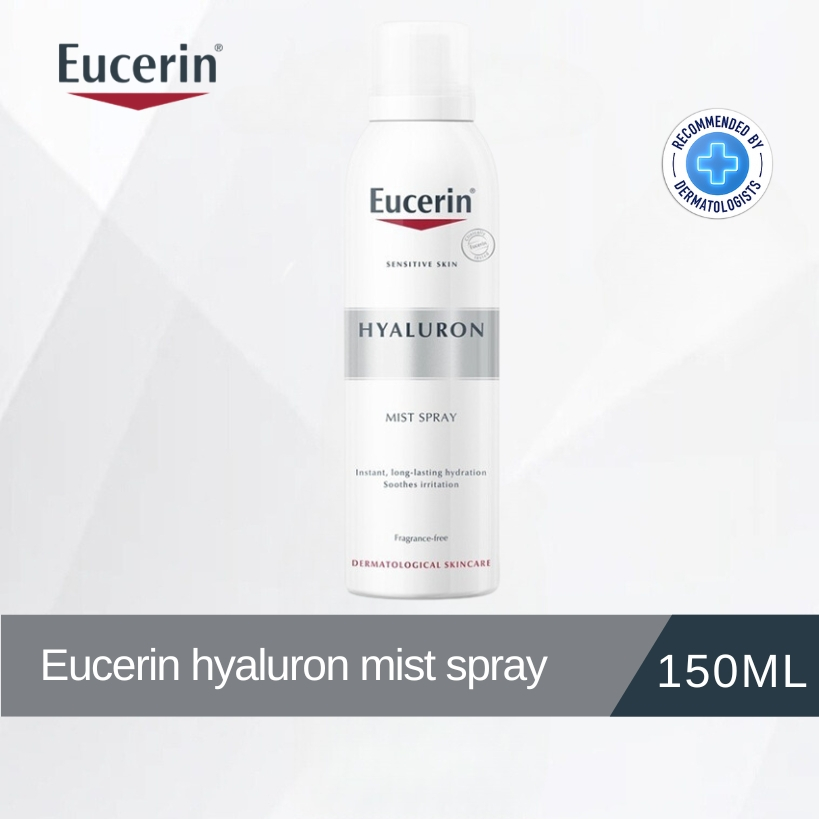 Eucerin Hyaluron Mist spray 150ml ยูเซอริน ไฮยาลูรอน มิส สเปรย์ สเปรย์น้ำแร่ บำรุงผิวหน้า สูตรเข้มข้น ให้ความชุ่มชื่น ลดริ้วรอย 150มล