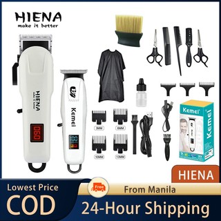 HIENA Men's hair clipper T-shaped blade trimmer set, men's professional cordless hair clipper set, with LED HI-209
