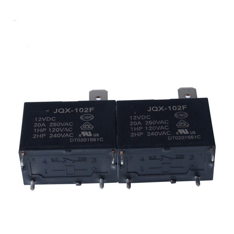 รีเลย์ขนาดเล็ก JQX-102F-12V 4 Pin 20A รีเลย์ขนาดเล็ก