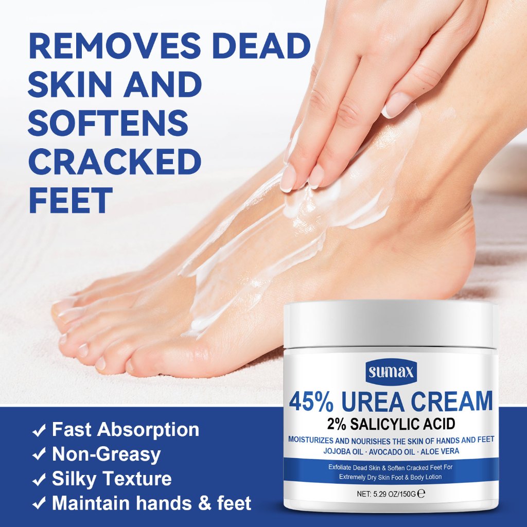 45% Urea Cream Anti-Drying Moisturizing Hand & Foot Cream Foot Anti-Cracking Urea Cream Heel Repair ลบ Dead Skin Exfoliaation-150g/5.29oz
