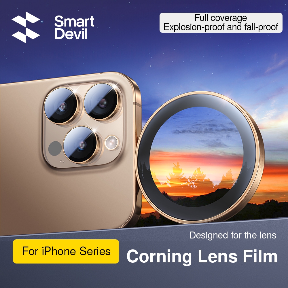 Smartdevil ส่วนบุคคล Frosted Corning แก้วเลนส์ฟิล์มสําหรับ iPhone 16/16Pro/16Plus/16ProMax โทรศัพท์มือถือเลนส์ฟิล์มกล้องด้านหลังคลุมทั้งหมด Clear