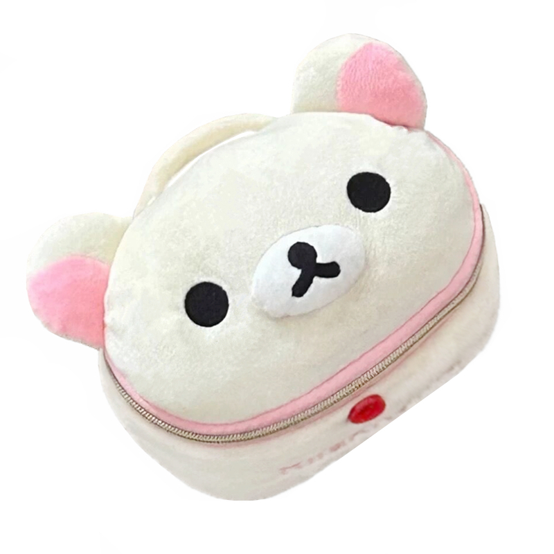 Rilakkuma Korilakkuma Plush กระเป๋าแต่งหน้าการ์ตูนหมี Kawaii น่ารัก สําหรับเดินทาง เครื่องสําอาง และอาบน้ํา