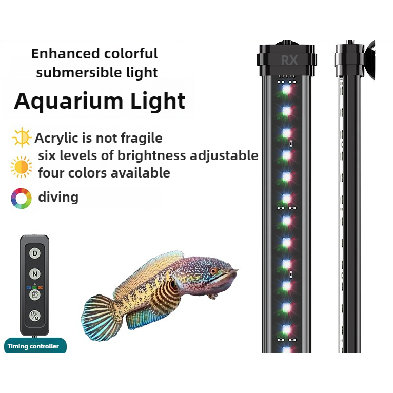 ไฟตู้ปลากันน้ํา สีแดง สําหรับปลาทองและ Arowana พร้อมไม้ประดับ