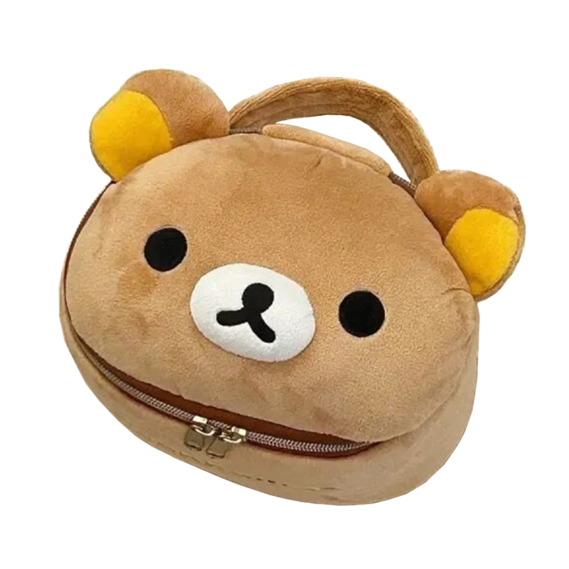 Rilakkuma Plush กระเป๋าแต่งหน้าจัดเก็บการ์ตูนหมี Make Up Box Kawaii น่ารักกระเป๋าเครื่องสําอางกระเป๋าเดินทางกระเป๋า