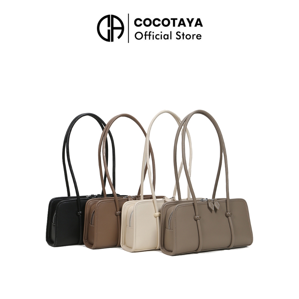 (COCOTAYA) Arria Bag กระเป๋ารักแร้หนัง PU สีเดียวแฟชั่นใหม่กระเป๋าสะพายไหล่