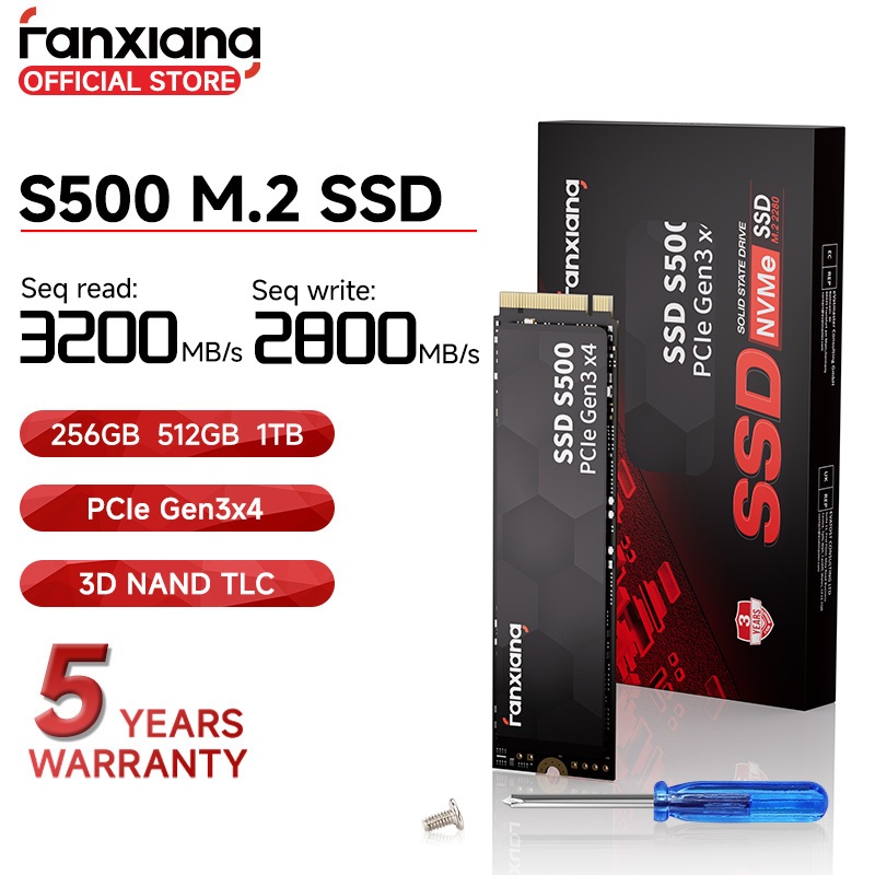 Fanxiang S500 SSD M.2 NVMe PCIe 3.0 3200MB/s 256GB 512GB 1TB Solid State Drive TLC For Laptops PC