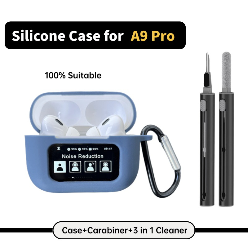 A9pro ซิลิโคนสีสันสดใสสําหรับหูฟัง Anti-brasion Crash proof เคสป้องกันสําหรับ A8 pro A9 pro A10 pro พร้อม Carabiner 3 ใน 1 ทําความสะอาด