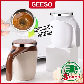 GEESO 380ML Auto Stirring Mug Rechargeable Self Stirring Mug Coffee Cup Stainless Steel Auto Mix Mug 自动搅拌杯