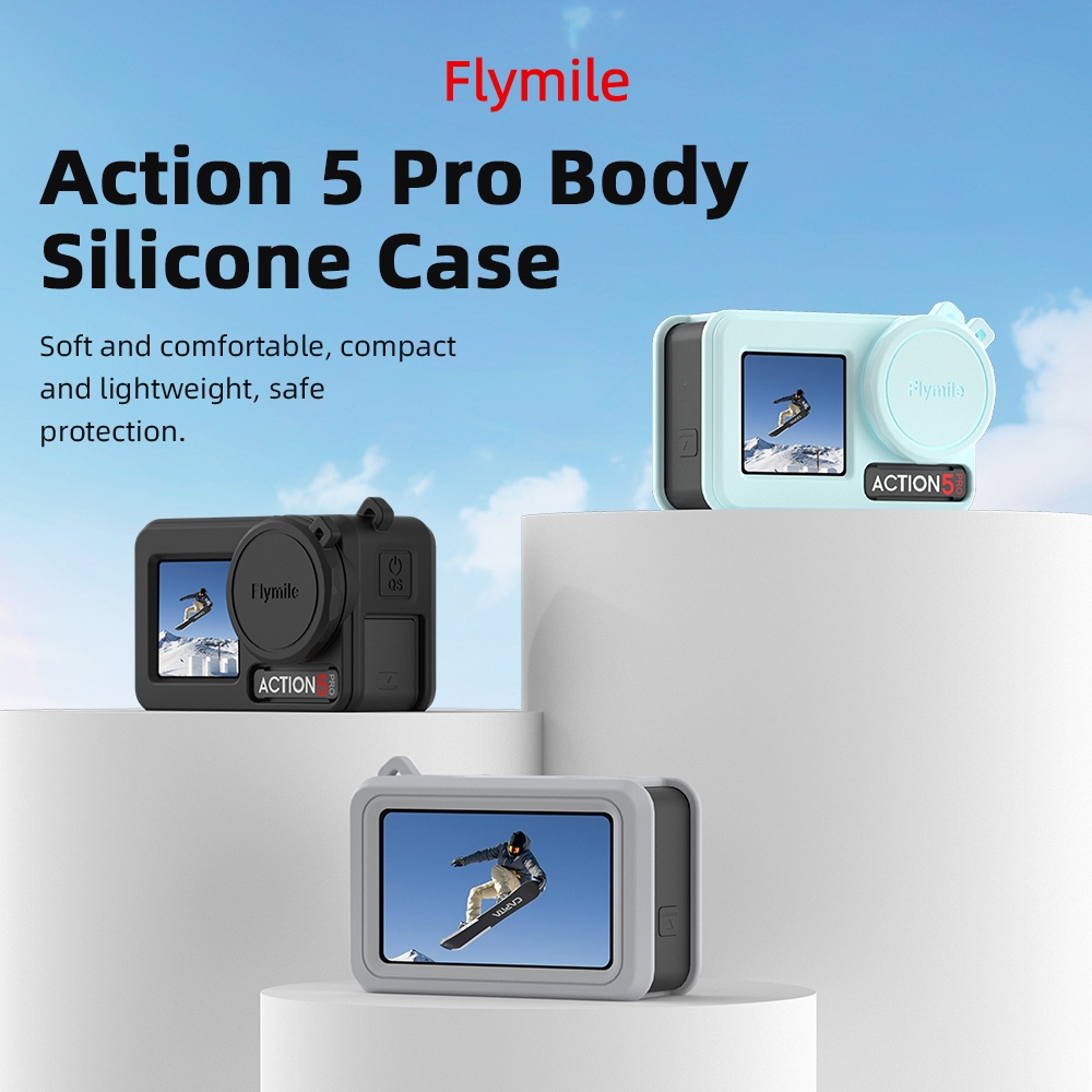 สําหรับ DJI Osmo Action 5 Pro ฝาครอบซิลิโคนเลนส์กล้องกีฬา Anti Drop Case ฝาครอบป้องกันอุปกรณ์เสริมสําหรับกล้อง
