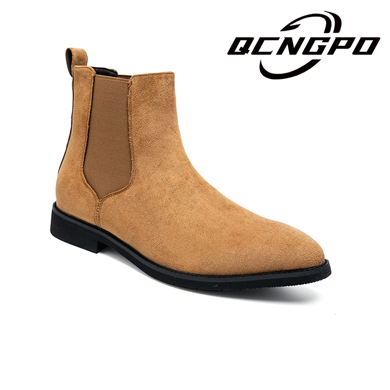 รองเท้าบูทข้อสั้น หนังวัวแท้ ข้อสูง สไตล์นักธุรกิจเรโทร สําหรับผู้ชาย