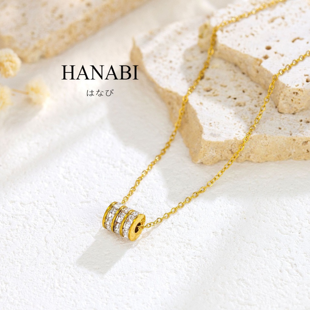 สร้อยคอ Cora Barrel ชุบทอง,สร้อยคอ Dia สําหรับผู้หญิง