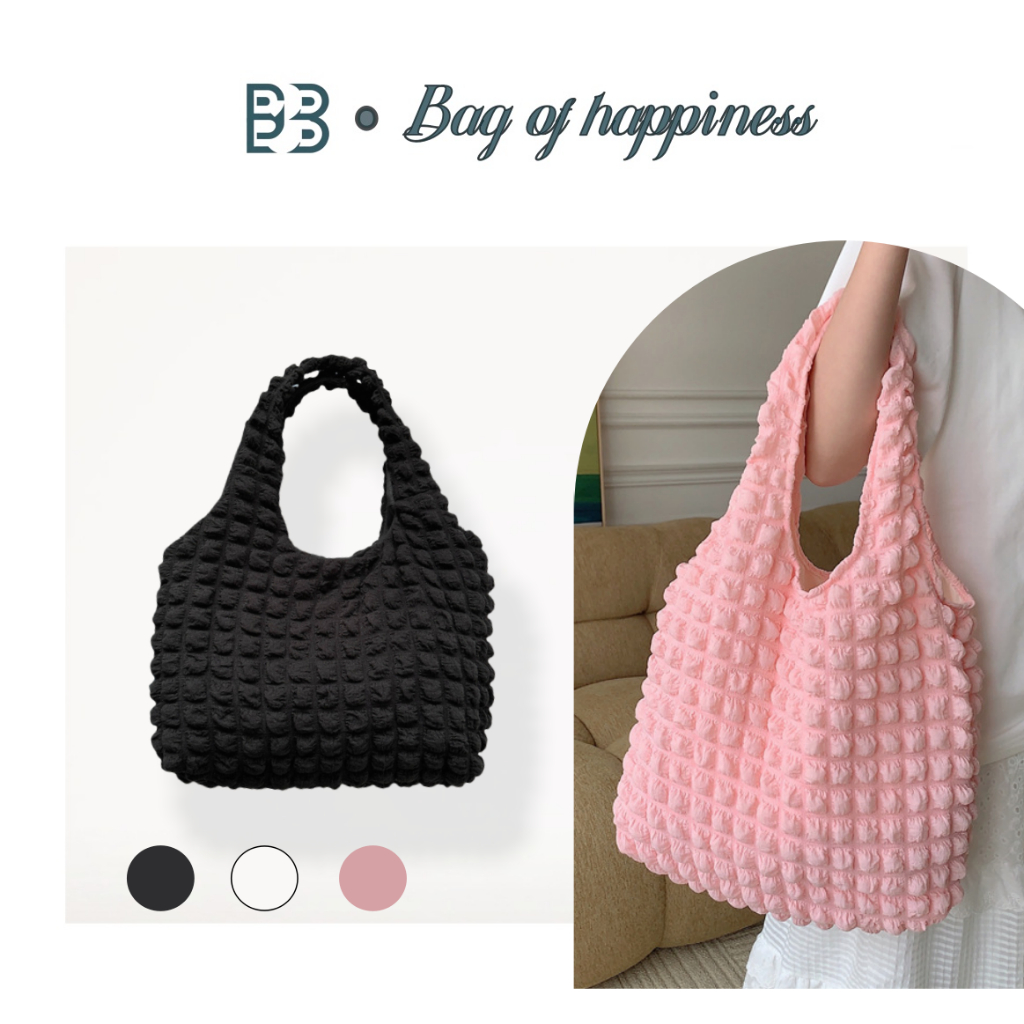กระเป๋าถือเสื้อกล้ามผ้าแคนวาส Bubble Cloud ของญี่ปุ่น