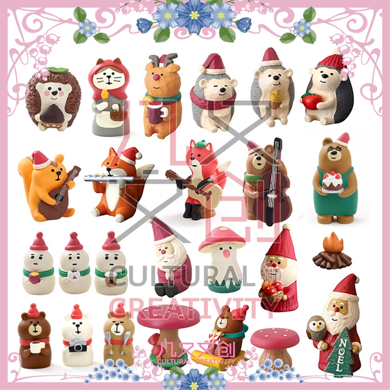 (JY) ตัวถอดรหัส DY1786 ✿ ร้านขายของชํา สไตล์ญี่ปุ่น DY❤Zakka เรซิ่น รูปกระรอก สุนัขจิ้งจอก ซานตาคลอส สําหรับตกแต่ง