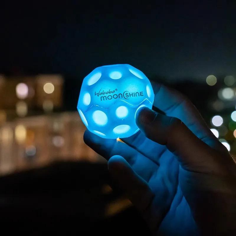 Waboba ของเล่นยืดหยุ่นสูง Ball เด็ก Luminous Flying Moon ผู้ใหญ่ Decompression กีฬากลางแจ้ง Influencer Bouncy Ball
