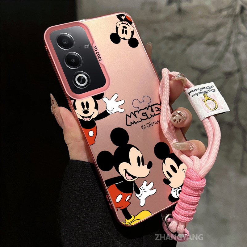 เคสสําหรับ OPPO A3 Pro 5G ซิลิโคนวัสดุเคลือบ TPU เคสโทรศัพท์ป้องกันการตกความงามการ์ตูนน่ารักรูปแบบ TPU soft case พร้อมเชือกแขวน ราคา ถูกที่สุด ดีลบีเคเค