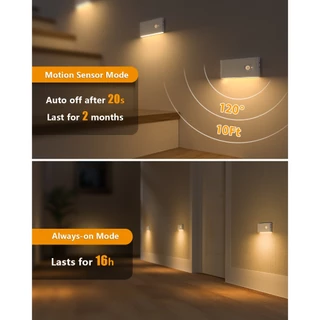 Sprise Motion Sensor Night Light ไฟบันไดแบบชาร์จไฟได้ในร่ม Warm White Magnetic LED โคมไฟสัมผัสสําหรับห้องโถง, บันได, ห้องน้ํา