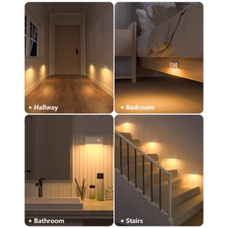 Sprise Motion Sensor Night Light ไฟบันไดแบบชาร์จไฟได้ในร่ม Warm White Magnetic LED โคมไฟสัมผัสสําหรับห้องโถง, บันได, ห้องน้ํา