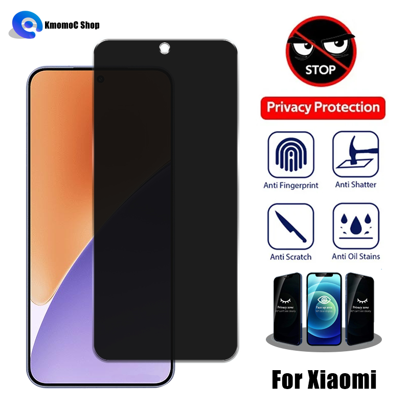 ฟิล์มกระจกนิรภัยป้องกันการสอดแนมสำหรับ Xiaomi Redmi 13C Mi 15 14t 14 13 13t Poco X7 F6 X6 M6 C65 C55 X4 M5 M5s M4 GT F5 F4 C40 X3 F3 GT Nfc M3 F2 Pocophone F1 12 11 Lite 5G Ne 12T 11T 9 Se 9t 10t 4G Proความเป็นส่วนตัวกระจกกันรอยหน้าจอส่วนตัว