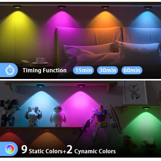 Sprise Touch RGB Light พร้อมหลอดไฟ LED แบบชาร์จไฟได้ระยะไกลหรี่แสงได้ตู้ตู้เสื้อผ้าไร้สาย 1200mAh (3 แพ็ค)