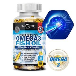 Balincer Omega-3 อาหารเสริมน้ํามันปลา - รักษาสุขภาพหลอดเลือด เสริมฟังก์ชั่นความรู้ความเข้าใจ รองรับความยืดหยุ่นของข้อต่อ และปรับสมดุลอารมณ์