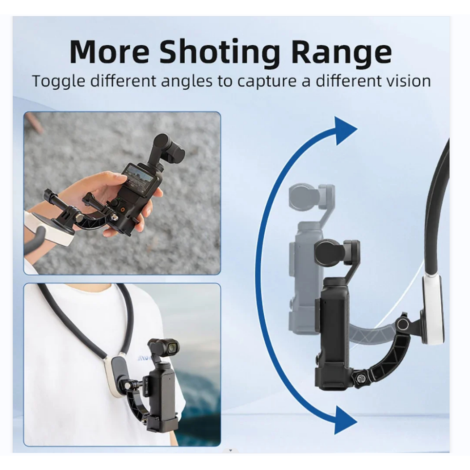 Magnetic Neck Mount สําหรับ DJI OSMO Pocket 3/Pocket 2 Creator Combo, Chest Mount POV/Vlog Video Selfie Stand Hand Free Neck Holder สําหรับ GoPro Hero 13/12/11/10/9, อุปกรณ์เสริมกล้อง