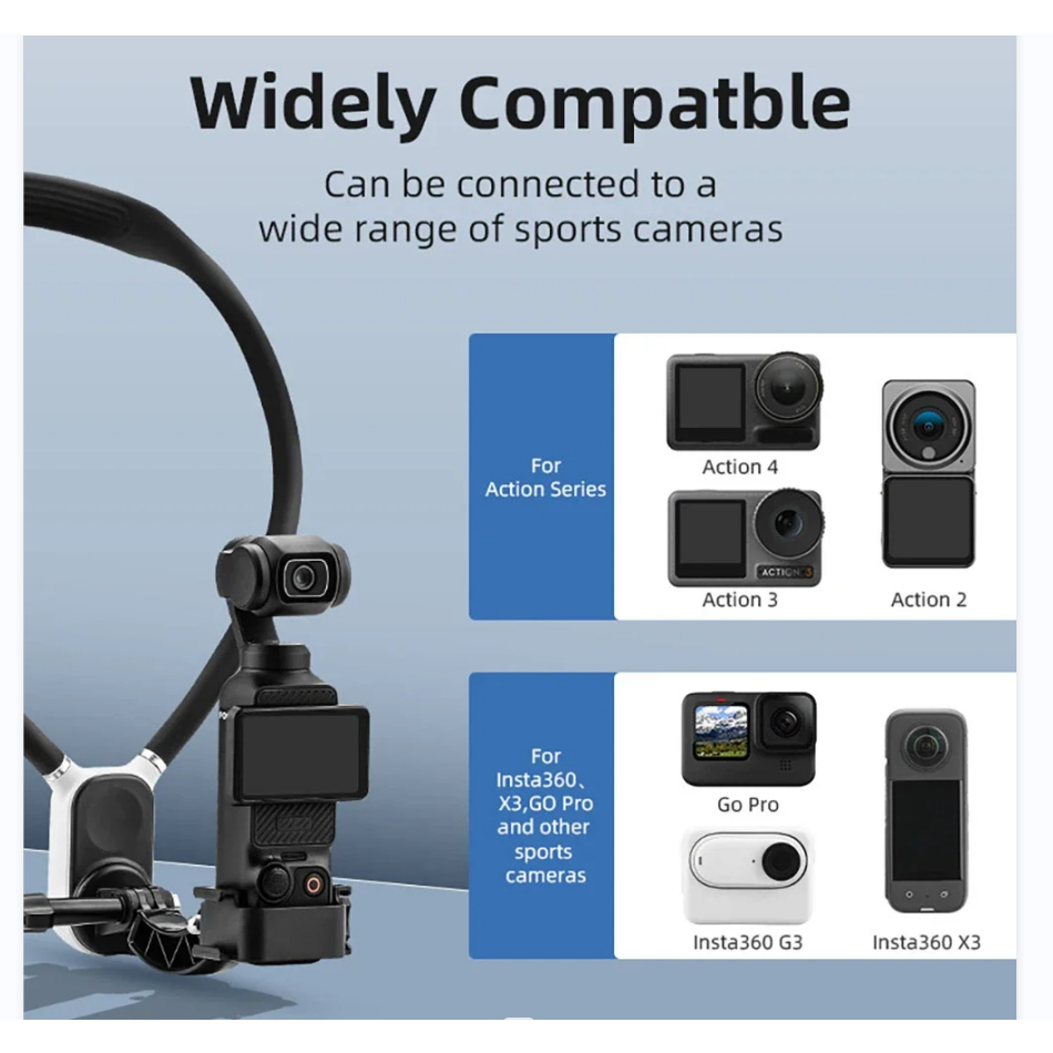 Magnetic Neck Mount สําหรับ DJI OSMO Pocket 3/Pocket 2 Creator Combo, Chest Mount POV/Vlog Video Selfie Stand Hand Free Neck Holder สําหรับ GoPro Hero 13/12/11/10/9, อุปกรณ์เสริมกล้อง