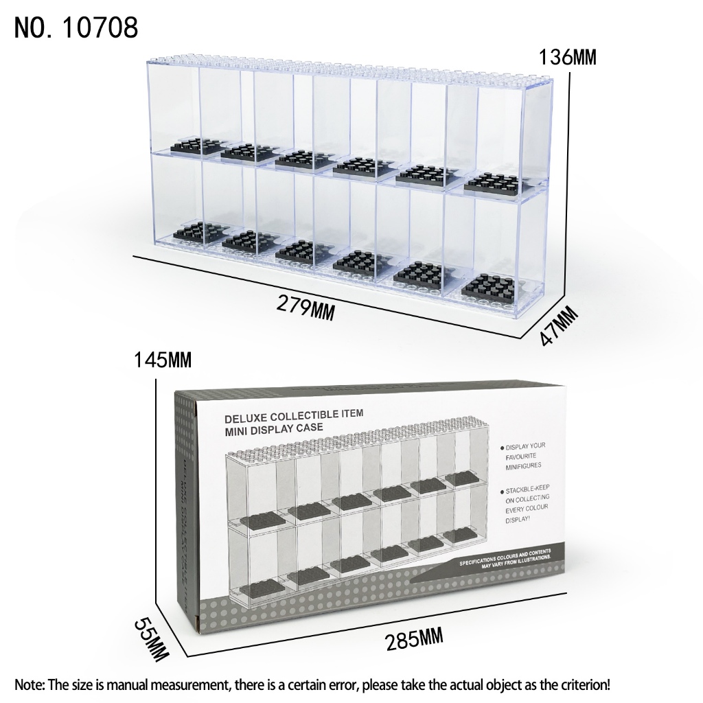 กล่องอาคารบล็อกโปร่งใสฝุ่นปกกล่องแสดงฝุ่นแสดงกรณี ฐานสีเทาบล็อกแสดง-กล่องของเล่นเด็กของขวัญ - รูปที่ 5