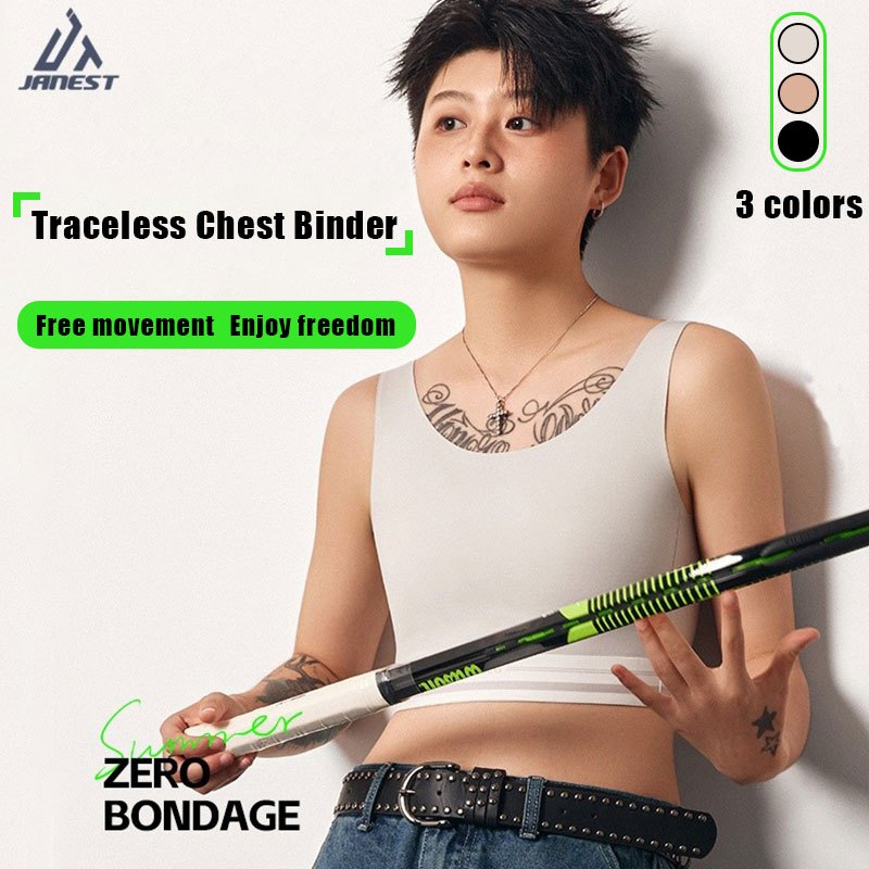 ผู้หญิงไม่มีรอยต่อหน้าอก Binder กีฬา Binder สบายและระบายอากาศ S-4XL Pullover Chest Binder ครึ่ง Binder ทอมไม่มีรอยต่อกีฬา Bra [3 สี]