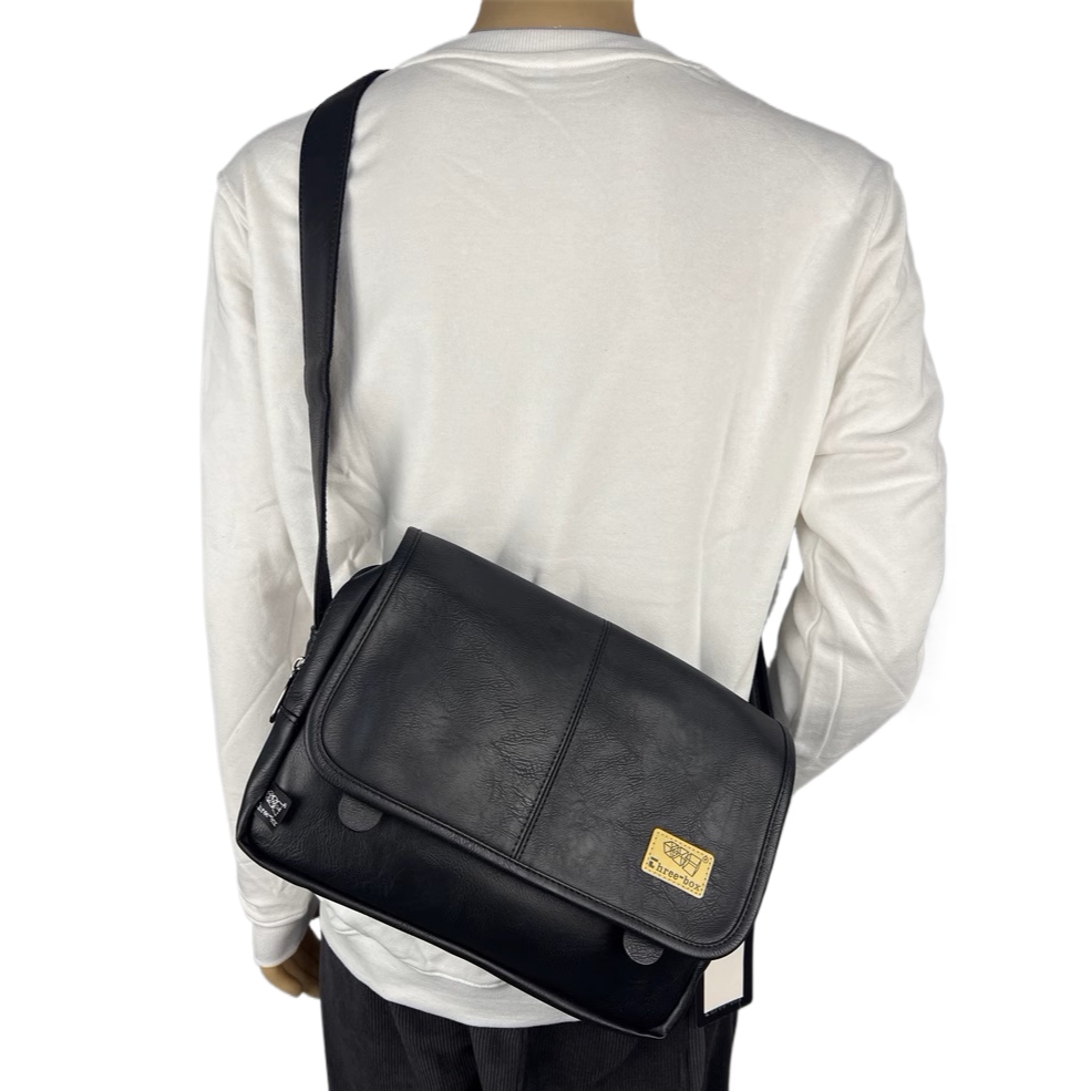 Sunwish -Threebox - No.3438 กระเป๋าสะพายไหล่ลําลอง ขนาดใหญ่ แฟชั่นเกาหลี สําหรับผู้ชาย นักเรียน