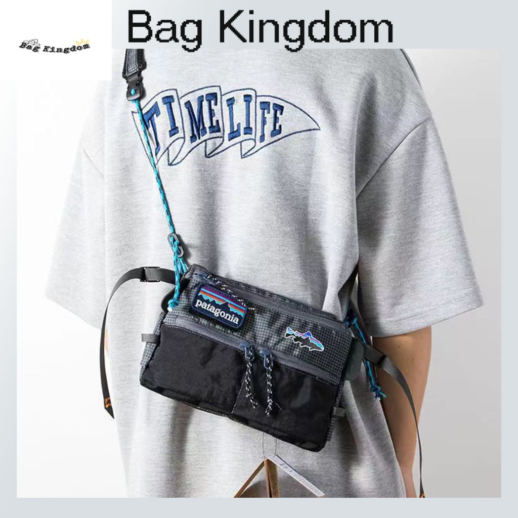 BAG KINGDOM Patagonia กระเป๋าสะพายข้างแฟชั่น ใหม่ กระเป๋าสะพายไหล่ สะพายข้าง ลายปลาบิน