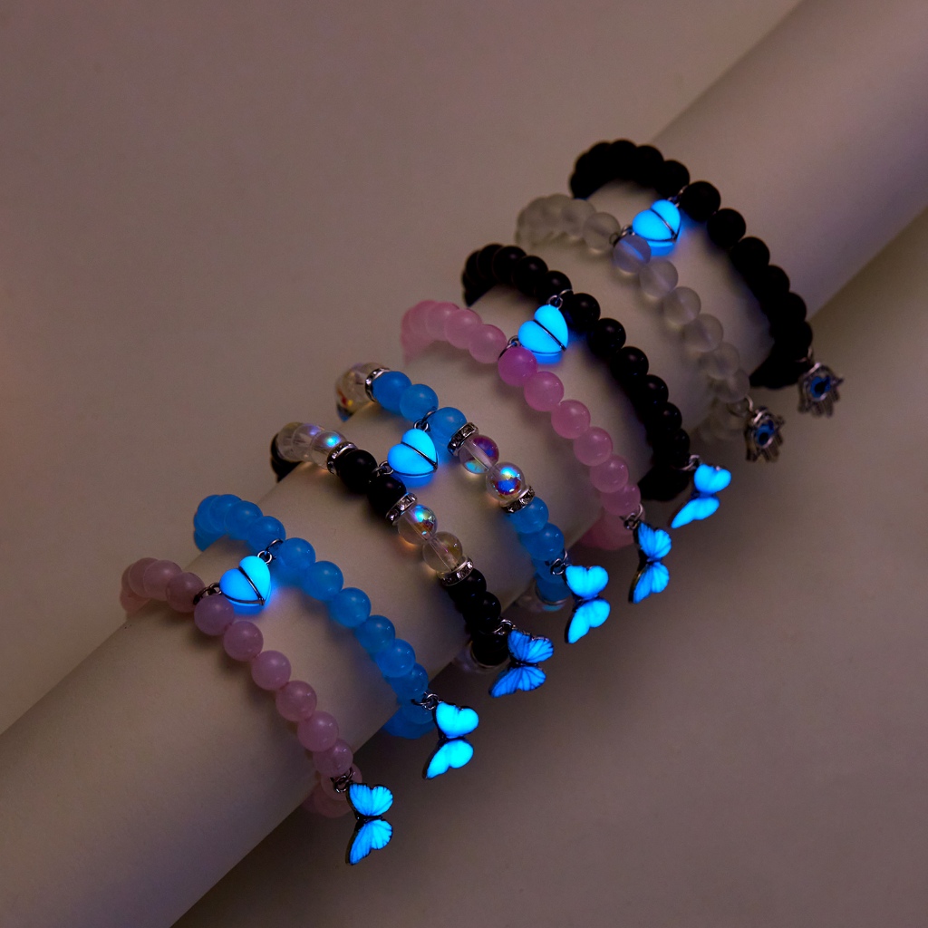 Zhengyou Luminous Butterfly Love Couples Best Friend Handstring Bracelet with Personal and Unique De