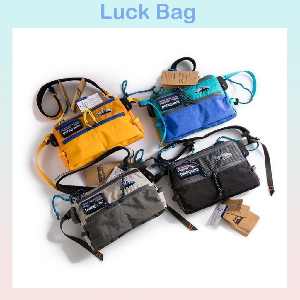 Patagonia กระเป๋าสะพายข้างแฟชั่น ใหม่ กระเป๋าสะพายไหล่ สะพายข้าง ลายปลาบิน