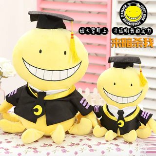 30 ซม.ตุ๊กตาปลาหมึกยักษ์น่ารัก Korosensei Koro Sensei ครูตุ๊กตาของเล่นตุ๊กตาสัตว์การ์ตูนสําเร็จการศึกษาเด็กห้องเรียนสังหาร
