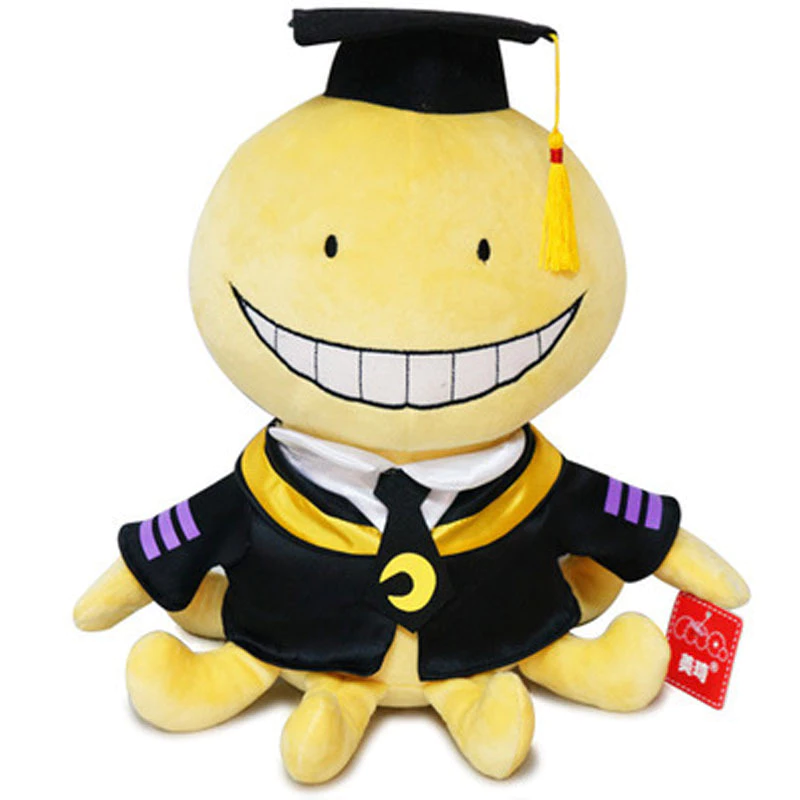 30 ซม.ตุ๊กตาปลาหมึกยักษ์น่ารัก Korosensei Koro Sensei ครูตุ๊กตาของเล่นตุ๊กตาสัตว์การ์ตูนสําเร็จการศึกษาเด็กห้องเรียนสังหาร