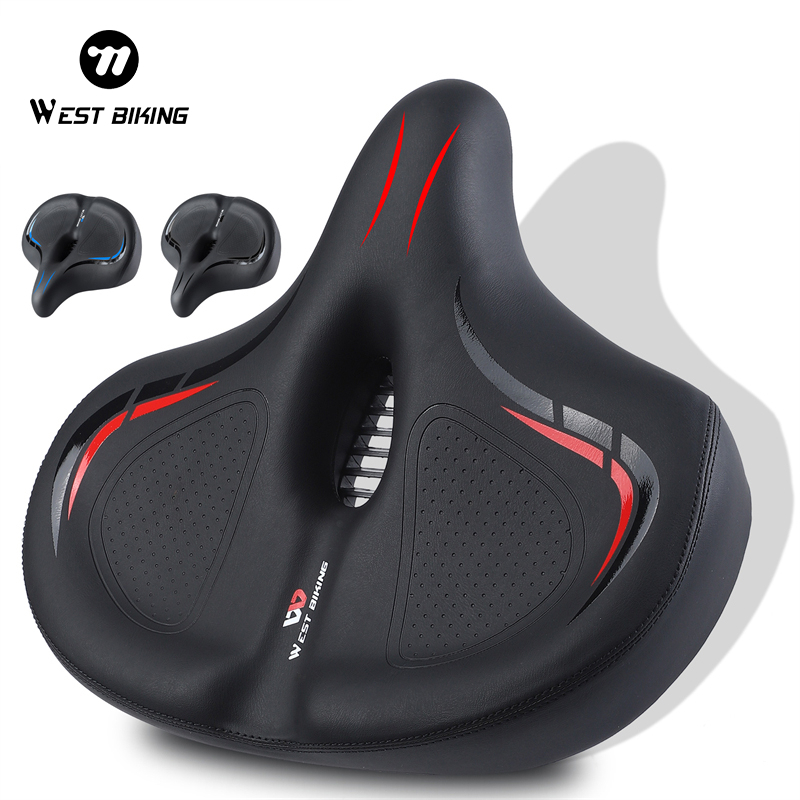 WEST BIKING อานจักรยานกว้างขึ้นหนาเบาะใหญ่ภูเขาถนนอานจักรยานเบาะนุ่มสบายที่นั่งอาน