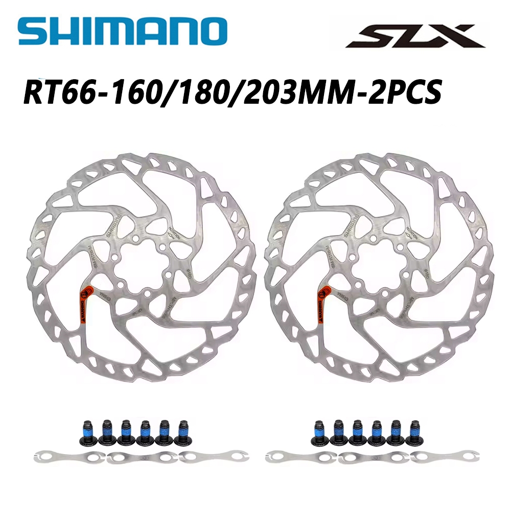 Shimano MTB จักรยานดิสก์เบรกโรเตอร์ Deore SLX SM RT66 6 Bolt ดิสก์เบรกโรเตอร์ 160 มม. 180 มม. 203 มม. 6 Bolt