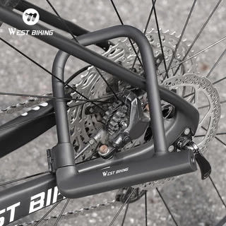 【พร้อมส่งจากกรุงเทพ】WEST BIKING ล็อคจักรยานรูปตัว U, ล็อคกันขโมยรถจักรยานยนต์, ล็อคป้องกันการเฉือนจักรยานเสือภูเขา