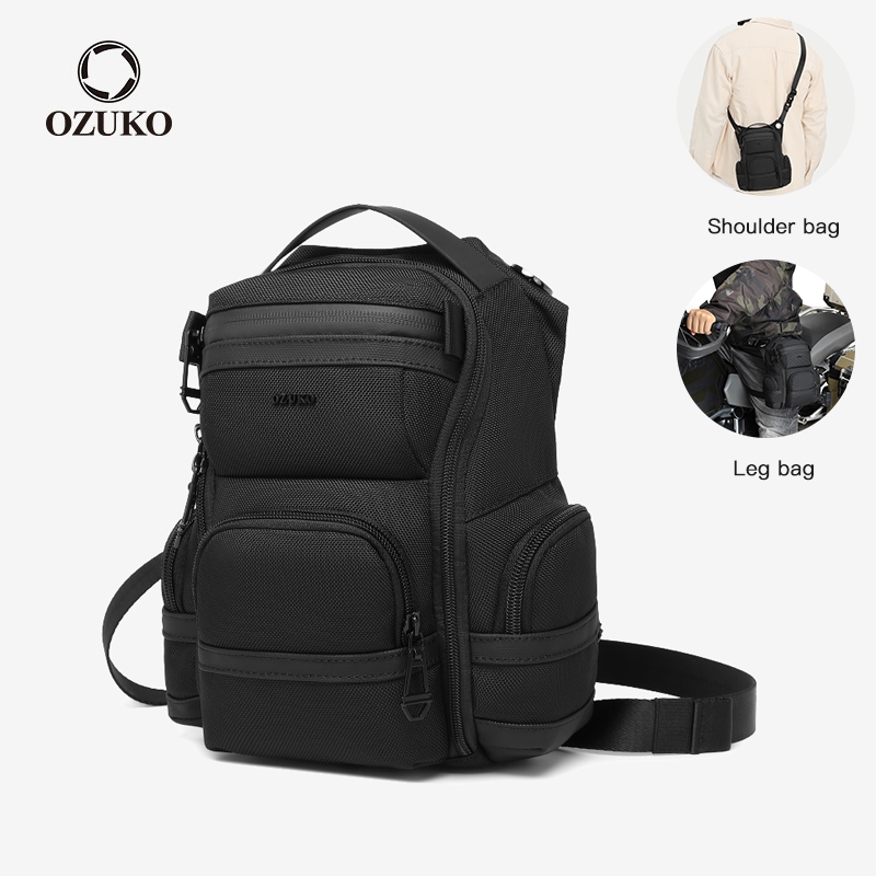 OZUKO โอซูโกะ รถจักรยานยนต์ขี่ขากระเป๋ามัลติฟังก์ชั่กลางแจ้งกันน้ําผู้ชาย ค โรสบอดี กระเป๋าคาดเอว