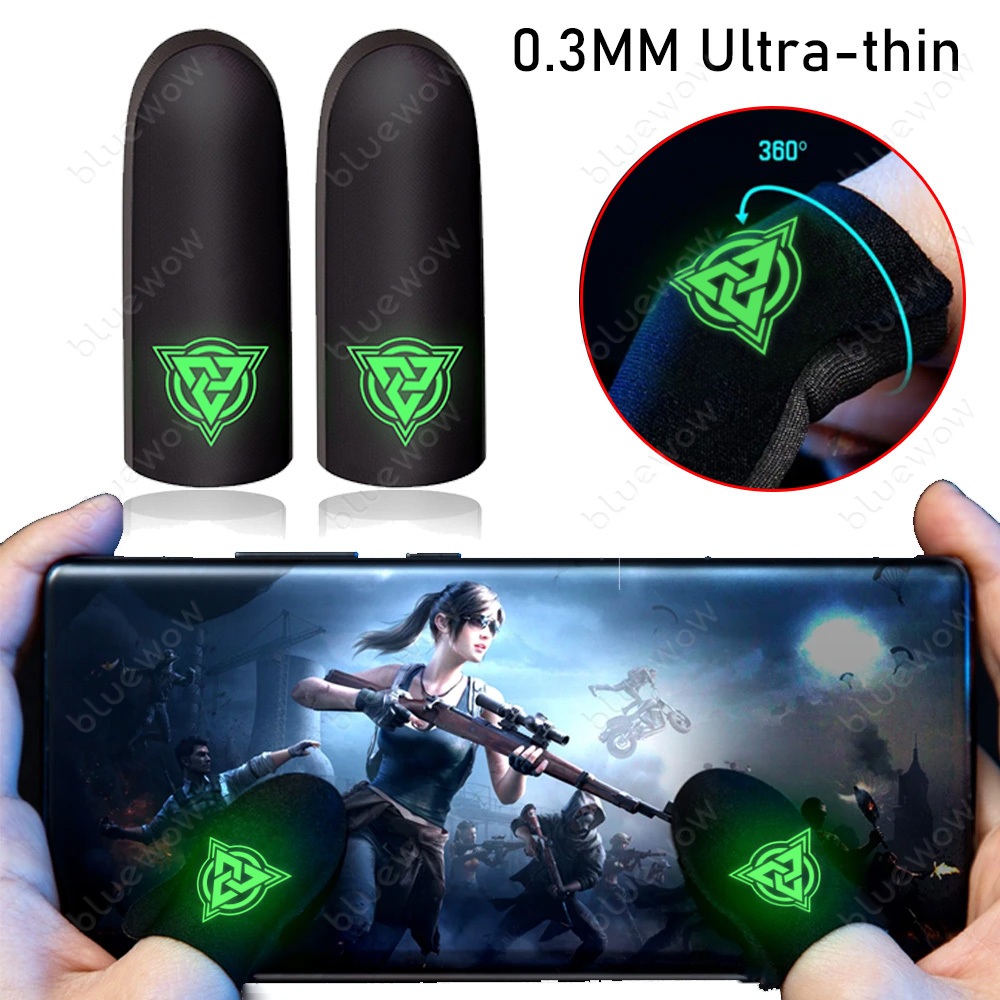 Bluewow ปลอกนิ้วสําหรับเล่นเกมสําหรับเกมมือถือ PUBG ถุงมือนิ้วบางเฉียบและทนทานสําหรับเล่นเกม