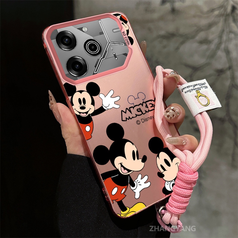 สําหรับ TECNO POVA 6 PRO POVA 6 5GซิลิโคนวัสดุเคลือบTPU anti DROPเคสโทรศัพท์ความงามการ์ตูนน่ารักรูปแบบTPU soft Caseพร้อมเชือกแขวน