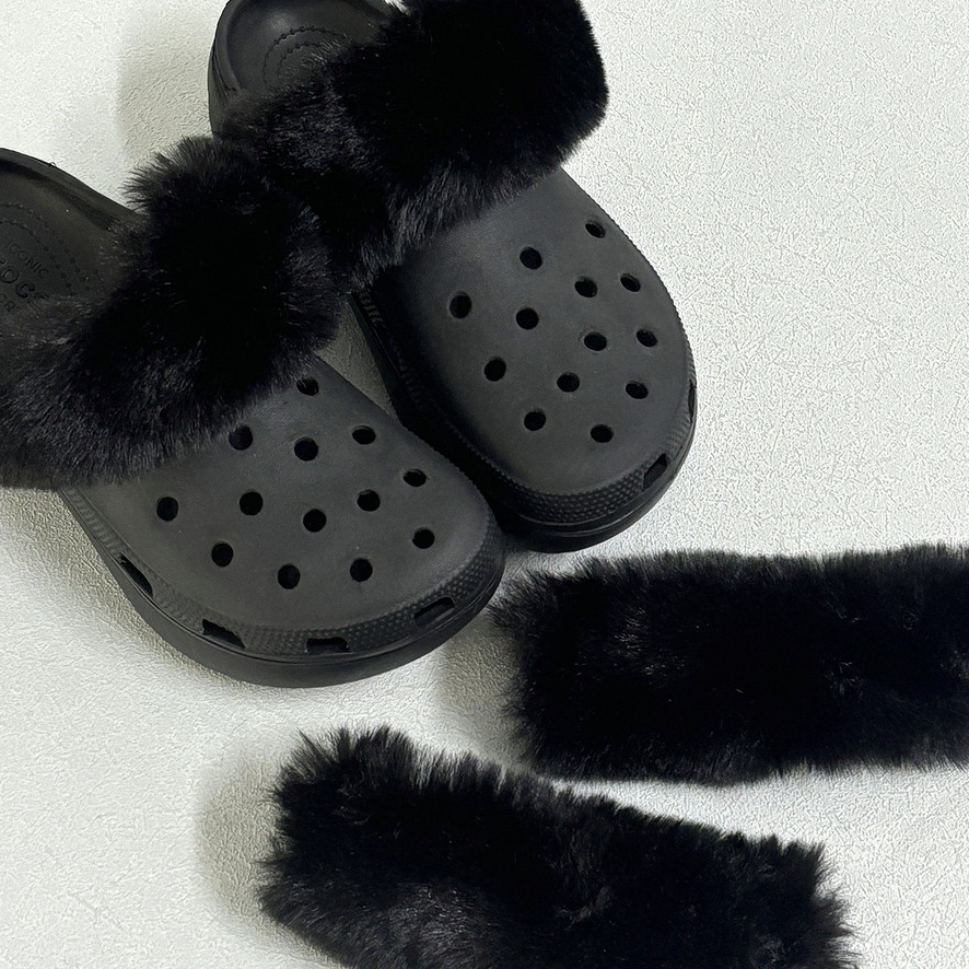 CROCS ฤดูหนาวใหม่อบอุ่นตุ๊กตาเชือกผูกรองเท้าปกสําหรับรองเท้า จระเข้ ปก