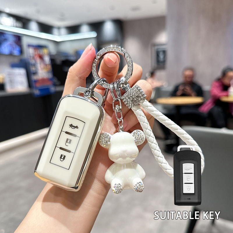 Tpu เคสกุญแจ Mitsubishi 3 ปุ่ม เคสกุญแจสําหรับ Mitsubishi Mirage/Pajero/Attrage/Triton/outlander/ASX