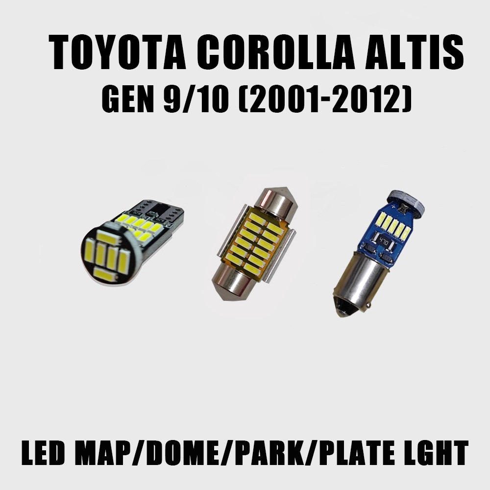 สําหรับ Toyota Corolla Altis LED แผนที่โดม Light Trunk แผ่นหลอดไฟ Cabin ภายใน Gen 9 10 2001 2005 201