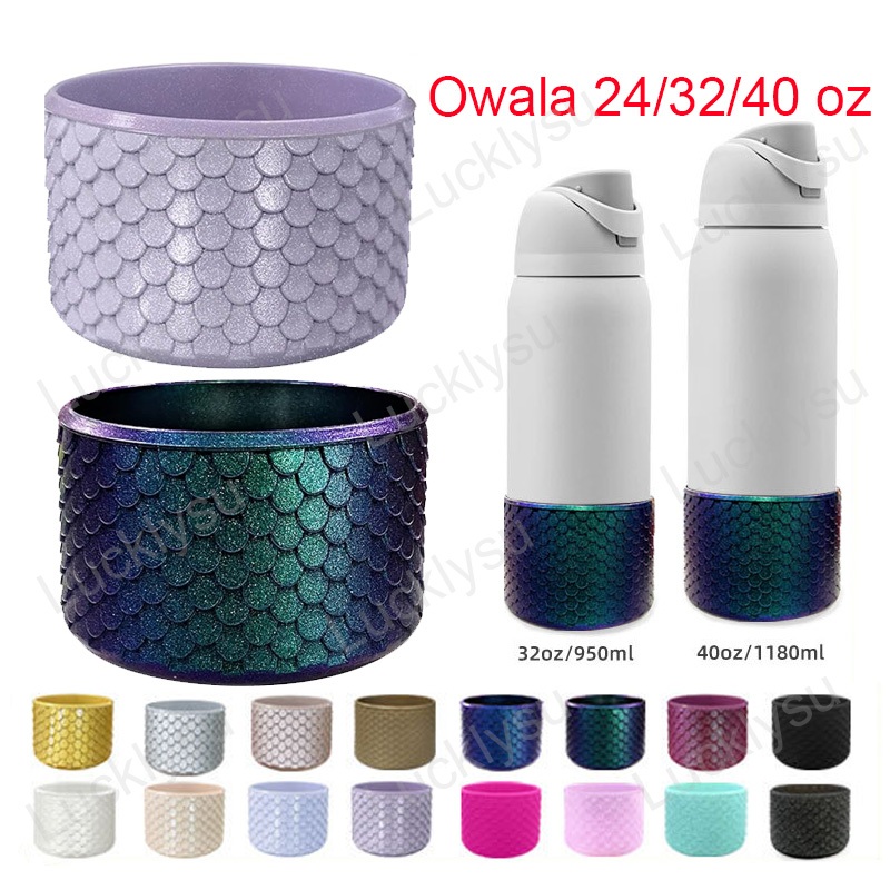 Mermaid Silicone Boot สําหรับ Owala 40/30/20 oz, Made for HydroJug Traveler 32/40 oz & IceFlow 20/30/40 oz, สําหรับ Owala Tumbler 40 oz, Bottom Protector Cup Accessories