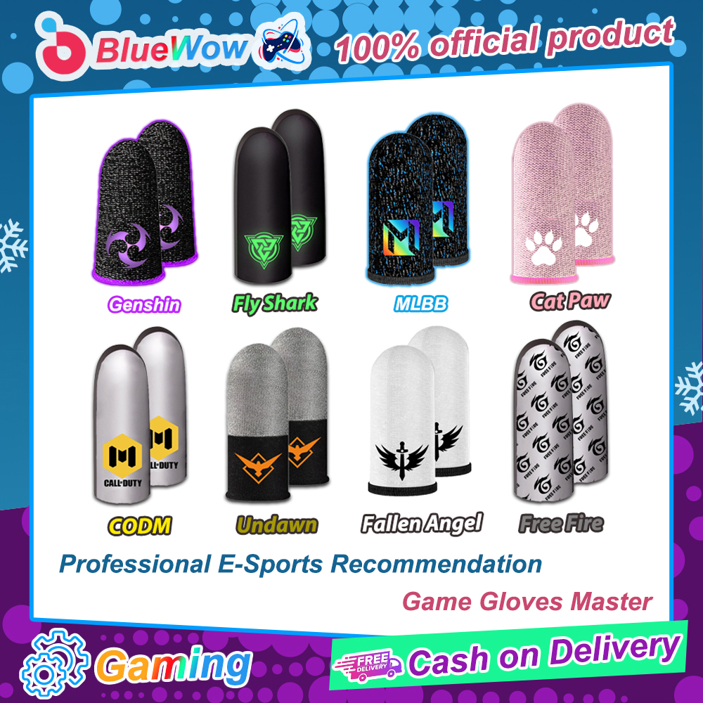 Bluewow แขนนิ้วมือวัสดุทั้งหมด Breathable เกมคอนโทรลเลอร์ปลายนิ้วสําหรับ CODM หน้าจอสัมผัส Pro Gaming Thumb ถุงมือ