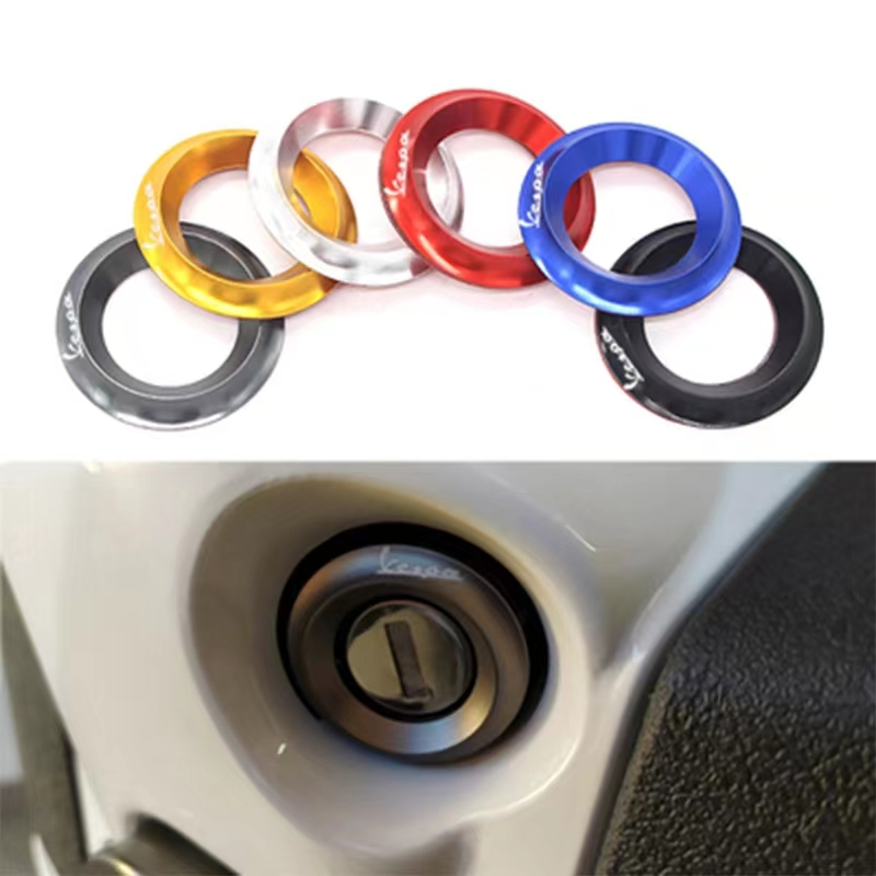 Vespa Spring Sprint 150 GTS 250 300 GTV LV สวิตช์จุดระเบิดแหวนตกแต่ง Key Start Protection