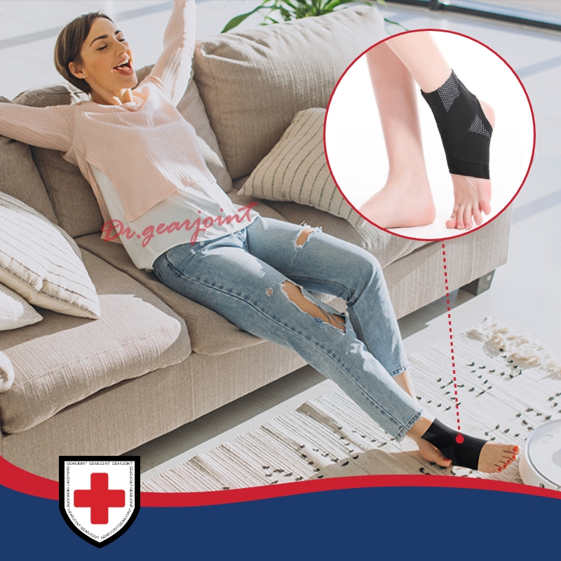 ปลอกเท้ารั้งข้อเท้าบางเฉียบพร้อมซิลิโคนบีบอัดห่อสําหรับเท้าแพลง, กีฬา, ฟิตเนส - รูปที่ 6