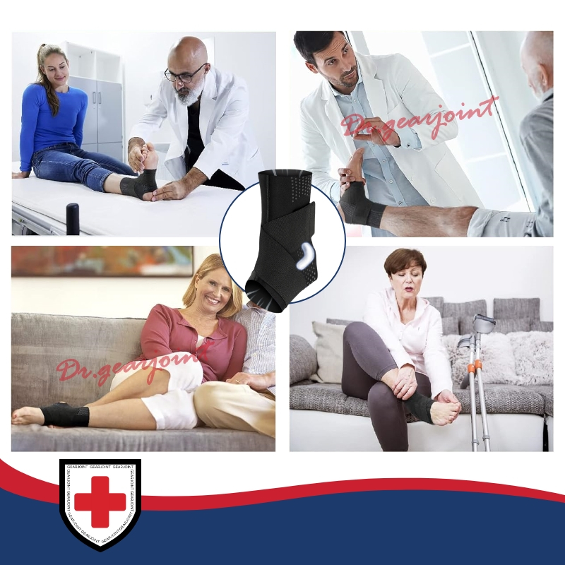 ปลอกเท้ารั้งข้อเท้าบางเฉียบพร้อมซิลิโคนบีบอัดห่อสําหรับเท้าแพลง, กีฬา, ฟิตเนส - รูปที่ 5