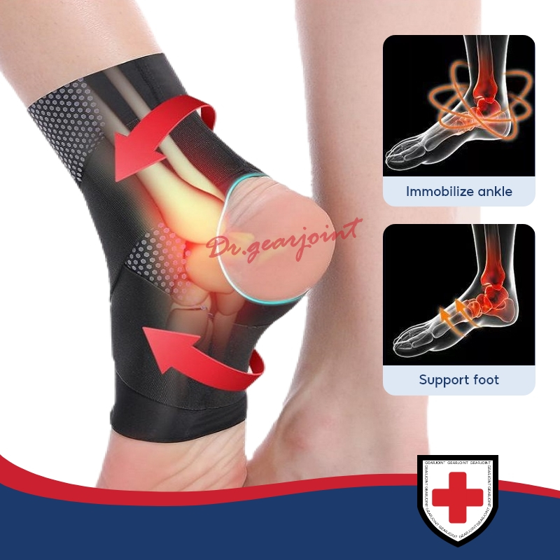 ปลอกเท้ารั้งข้อเท้าบางเฉียบพร้อมซิลิโคนบีบอัดห่อสําหรับเท้าแพลง, กีฬา, ฟิตเนส - รูปที่ 4